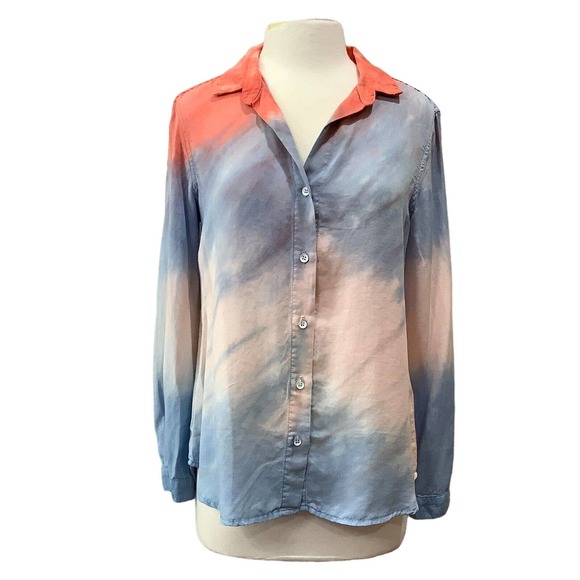 cloth & stone Tops - CLOTH & STONE Women'sTie Dye Button Up Shirt Top sz M Tencel Long sleeve